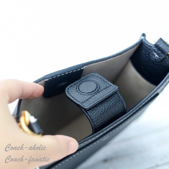 NWT Tory Burch Thea Web Mini Shoulder Bag Leather Crossbody in Black - Picture 14 of 14